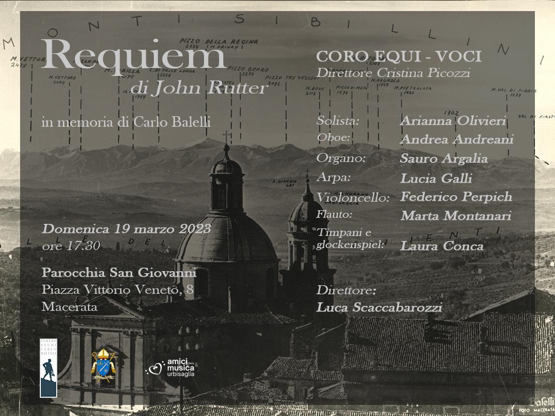 Requiem di Rutter in memoria di Carlo Balelli a San Giovanni il 19 marzo