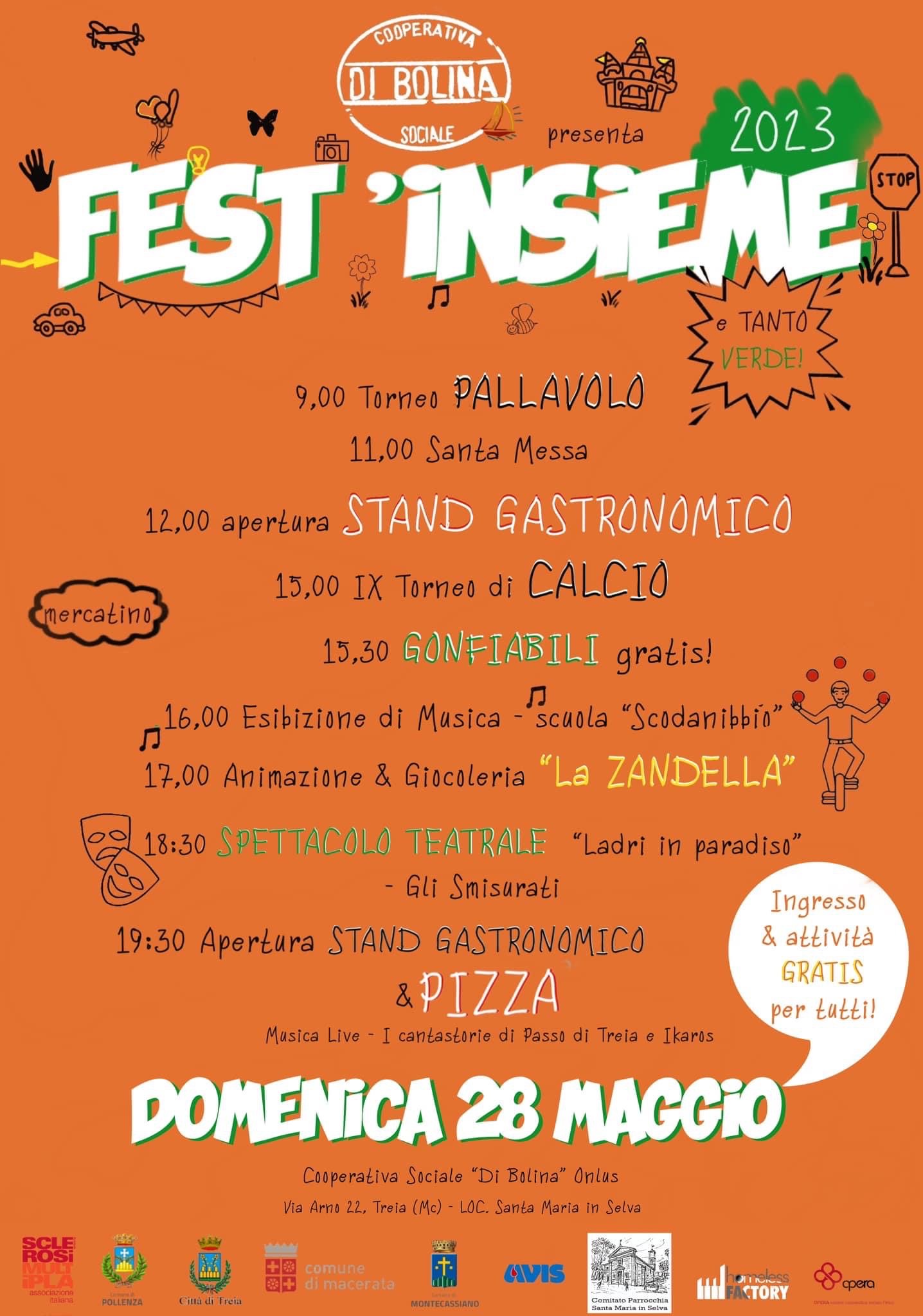 Torna Fest’Insieme: l’evento il 28 maggio a Santa Maria in Selva con Di Bolina